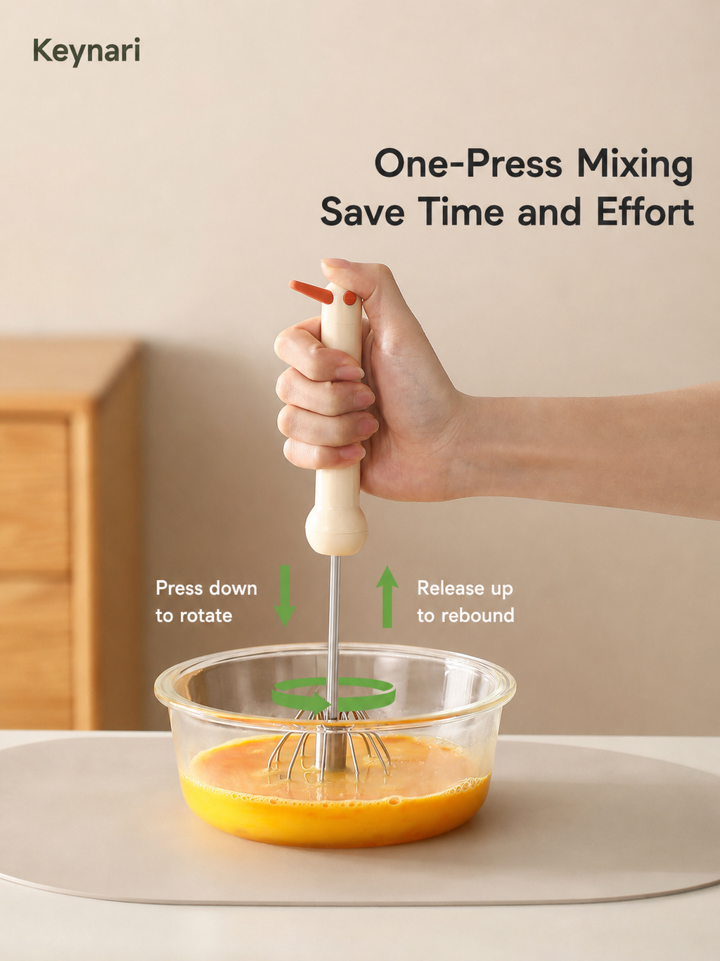 Bird-Shaped One-Press Egg Whisk – Quick Mixing