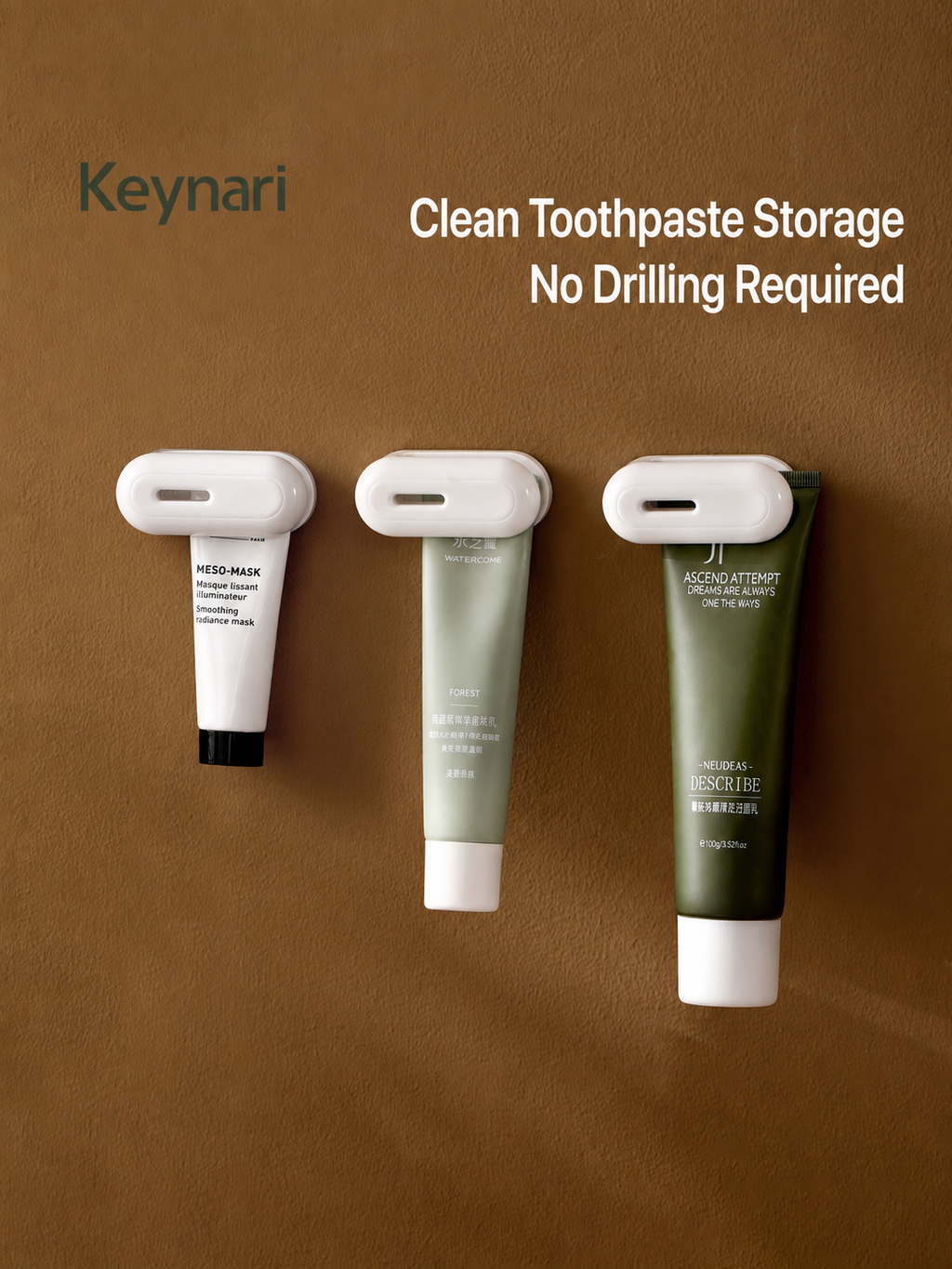 Wall-Mounted Toothpaste Holder – No-Drill Bathroom Storage