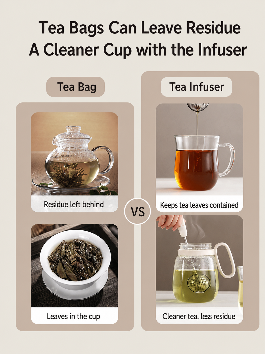 304 Stainless Steel Long-Handle Rotating Tea Infuser