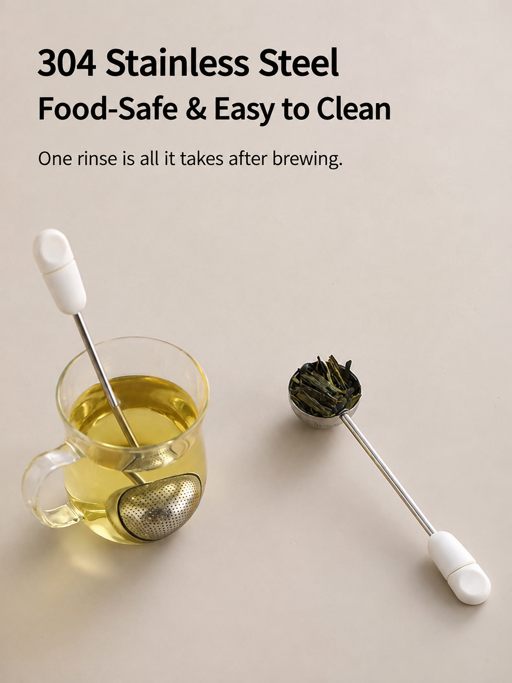 304 Stainless Steel Long-Handle Rotating Tea Infuser