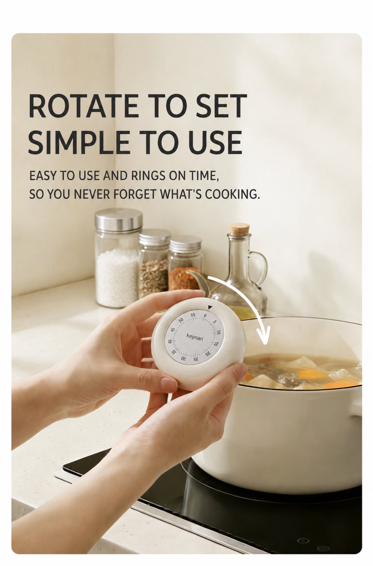 Mechanical Magnetic Kitchen Timer for Cooking