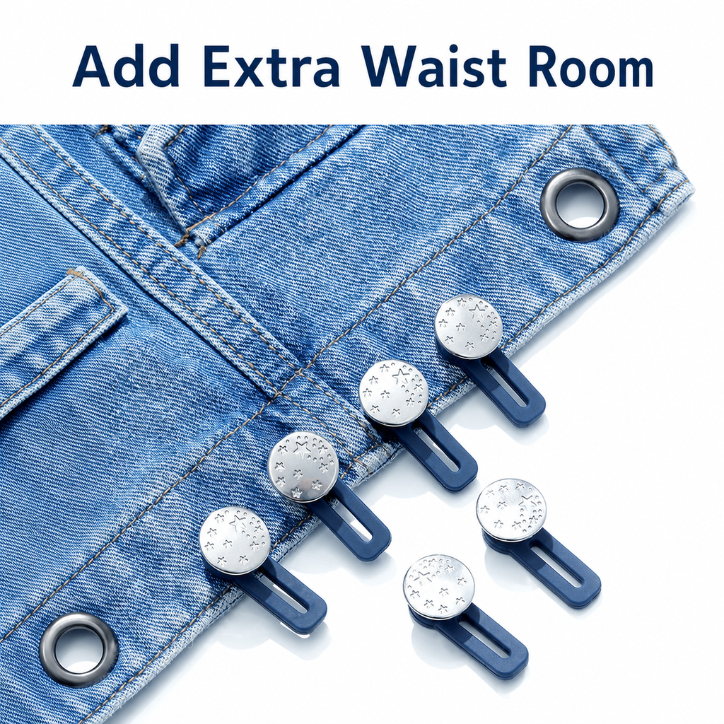 Adjustable Waist Extender Buttons – Instant Extra Room
