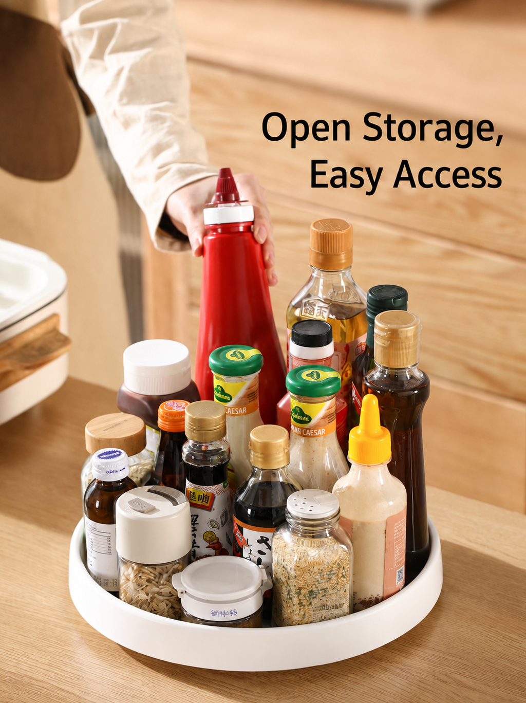 360° Rotating Spice Rack – Organized Kitchen Storage