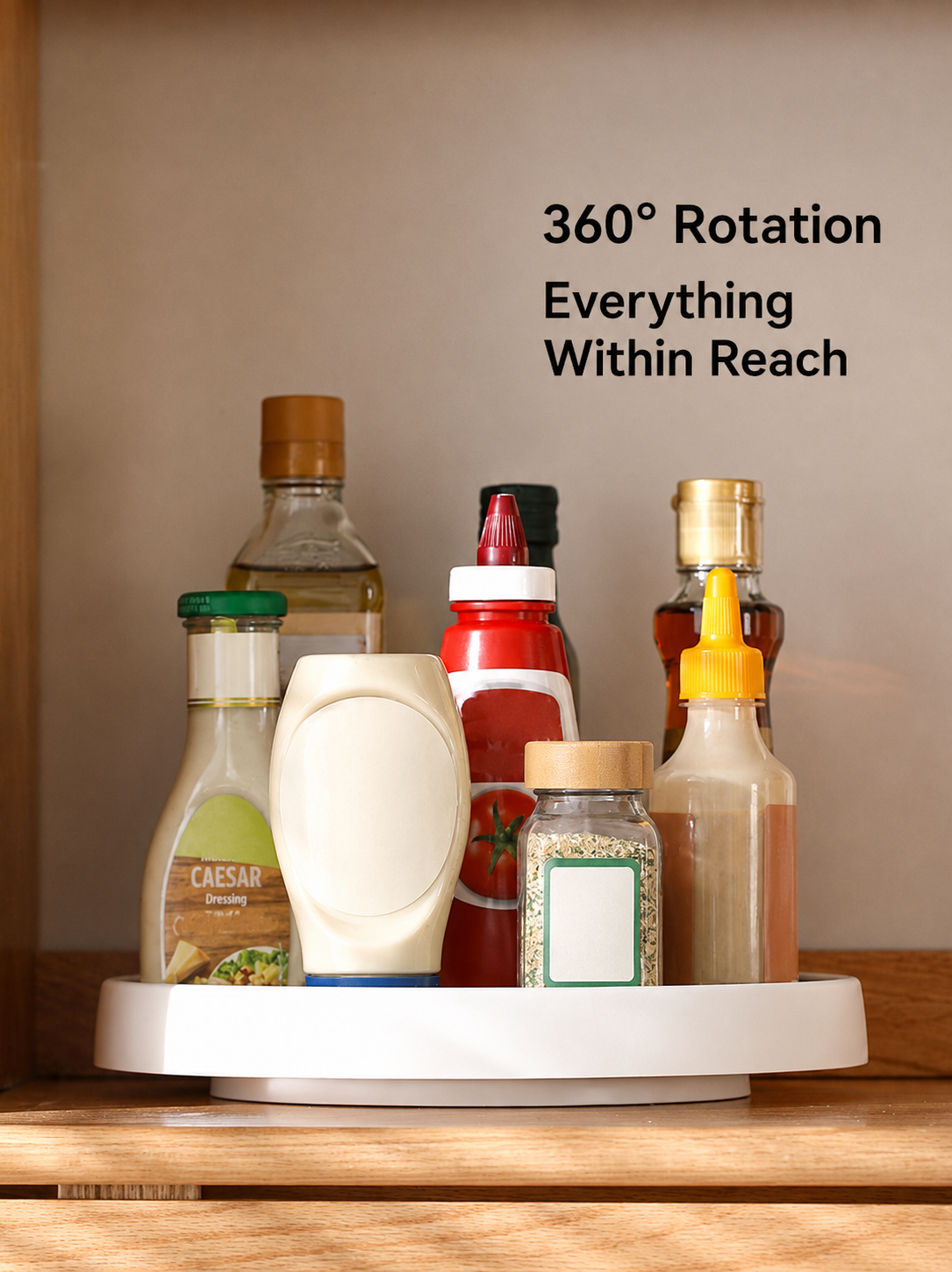 360° Rotating Spice Rack – Organized Kitchen Storage