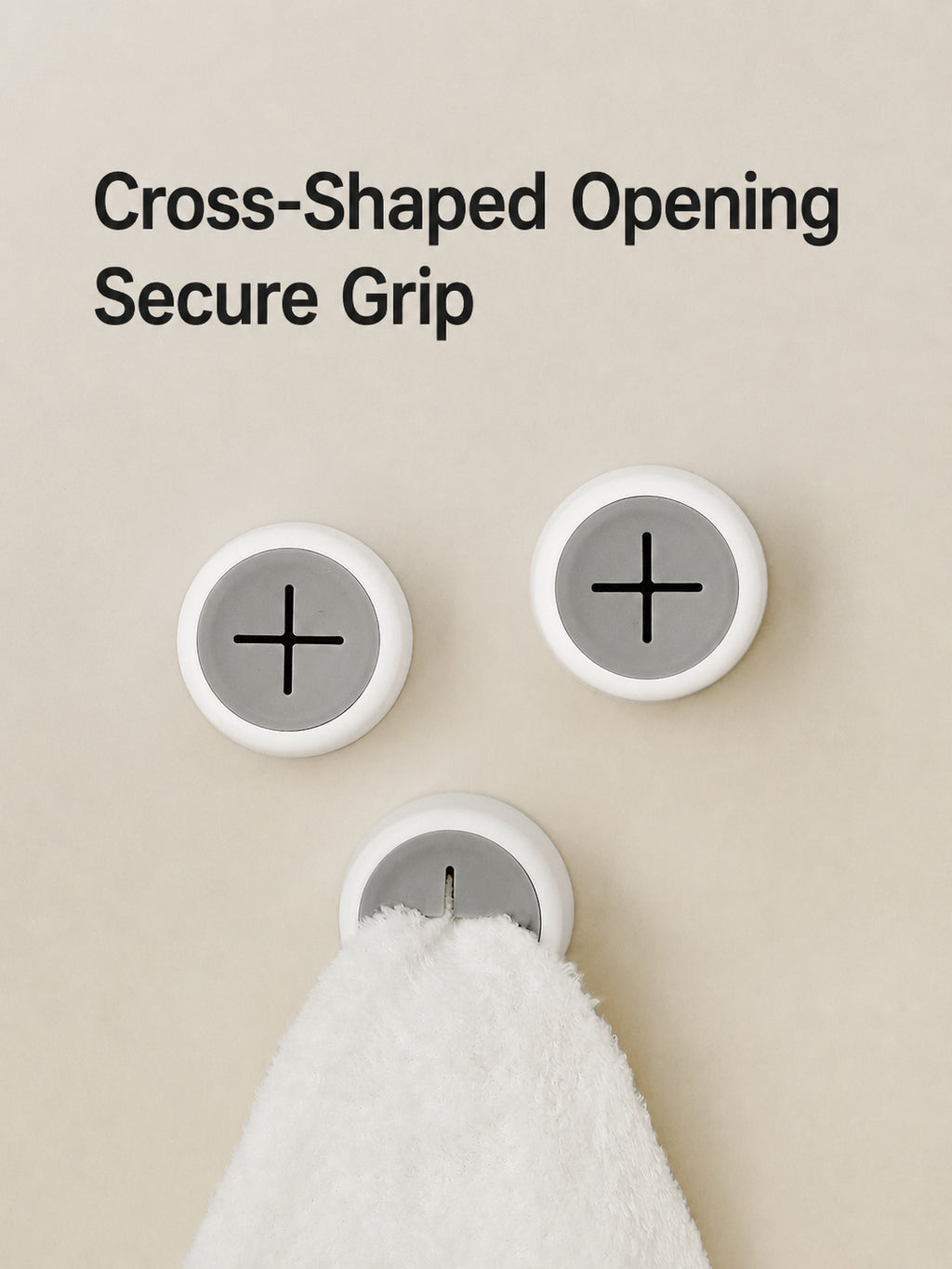 No-Drill Push-In Towel Hook
