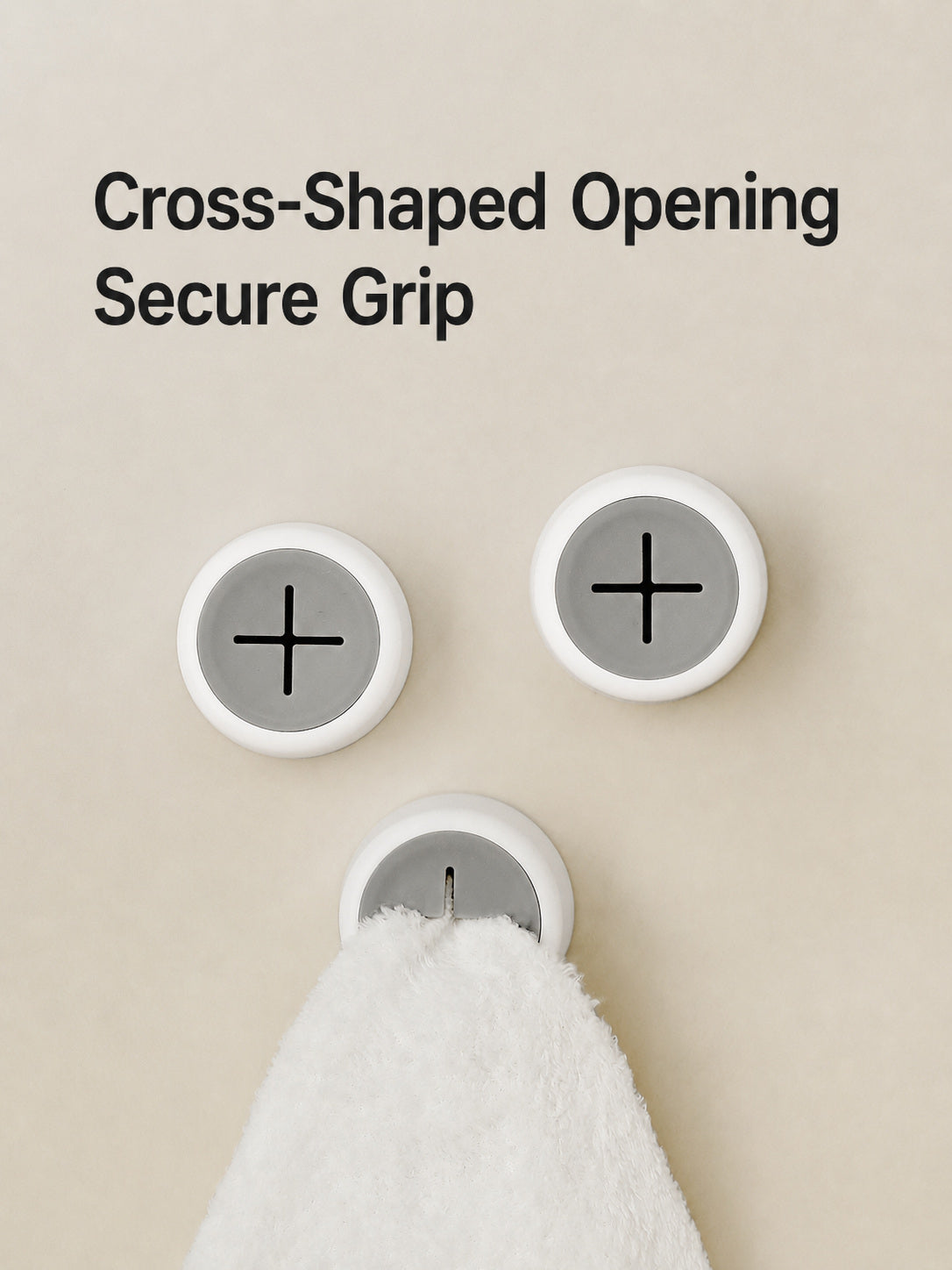 No-Drill Push-In Towel Hook