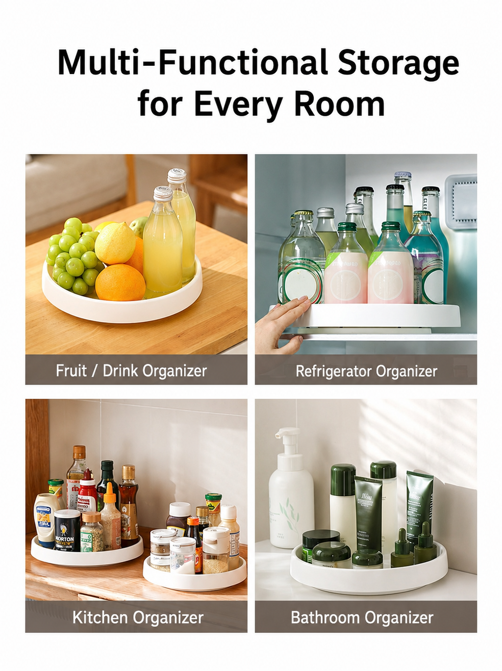 360° Rotating Spice Rack – Organized Kitchen Storage