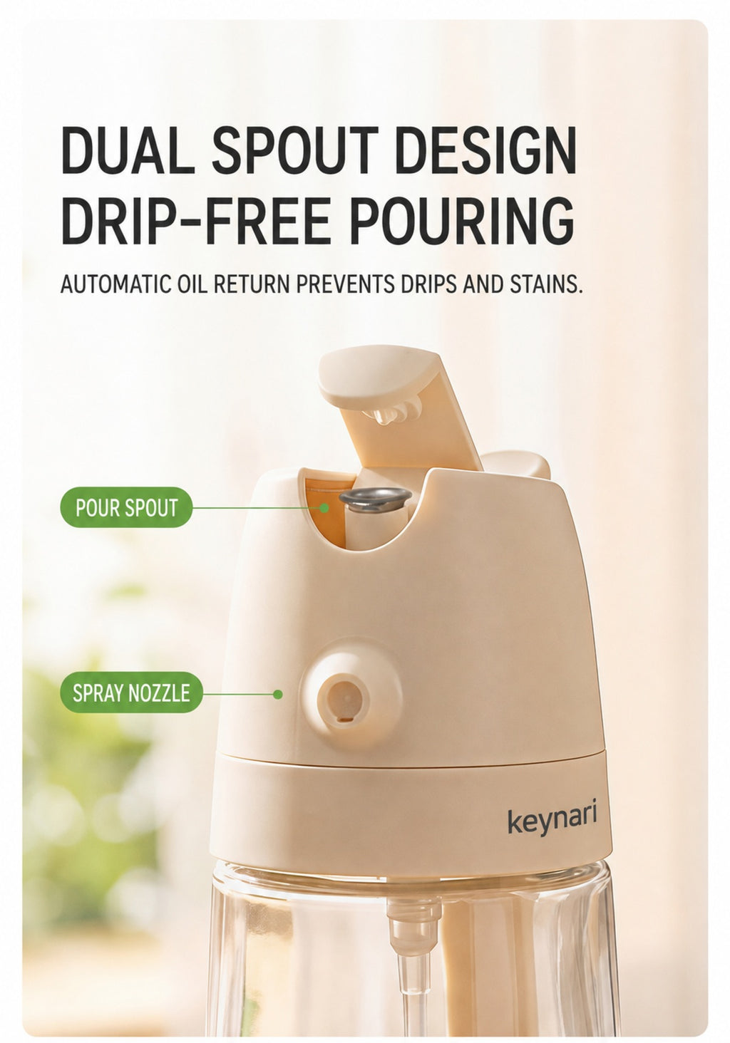 Dual-purpose household oil dispenser and sprayer