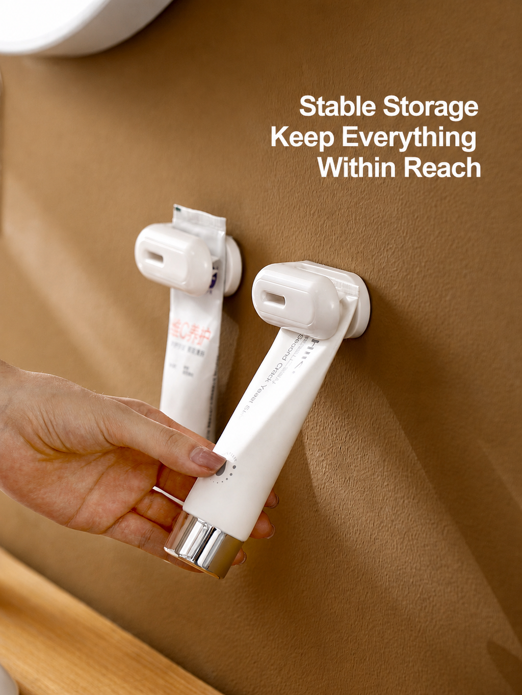 Wall-Mounted Toothpaste Holder – No-Drill Bathroom Storage
