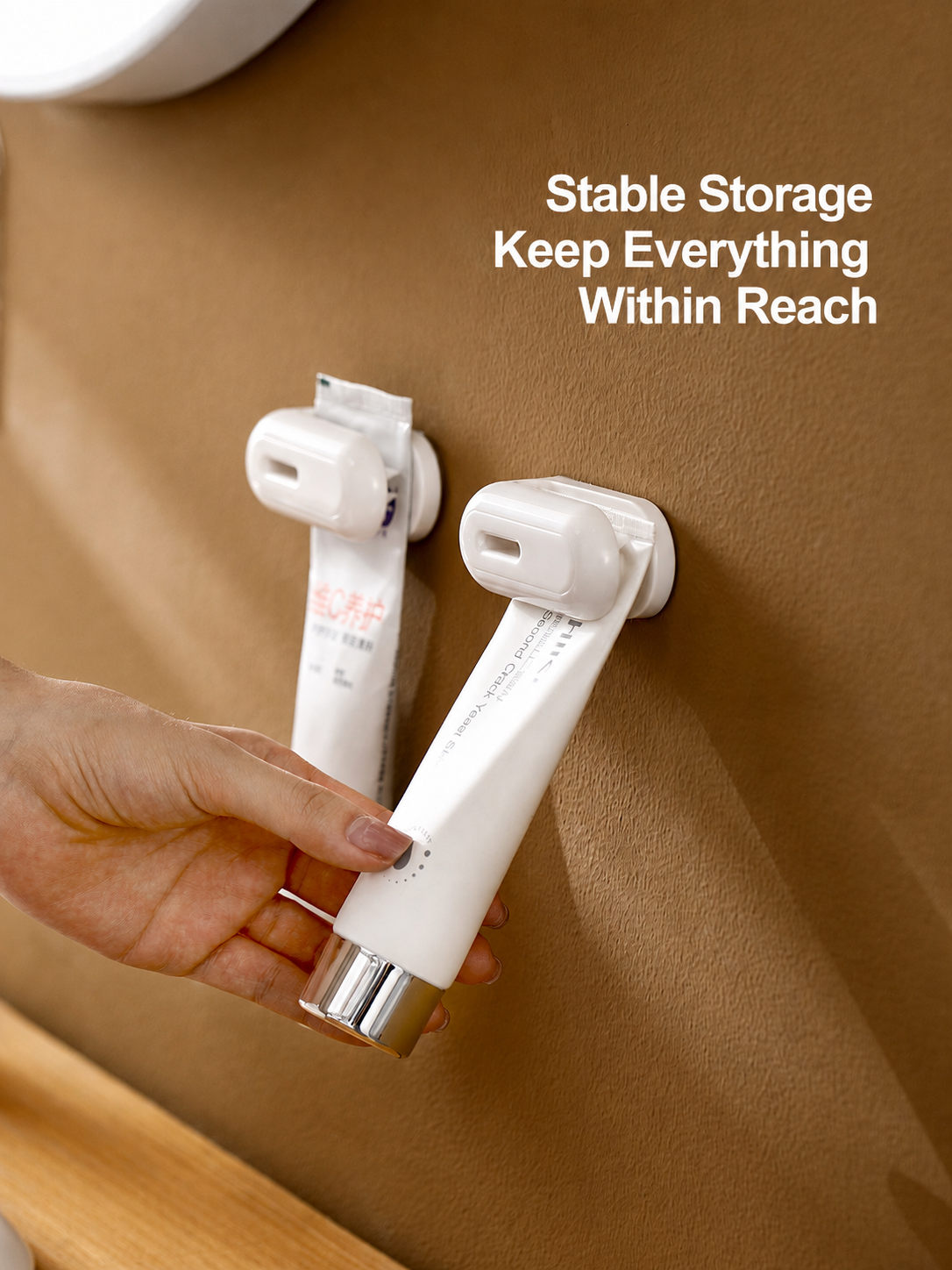 Wall-Mounted Toothpaste Holder – No-Drill Bathroom Storage
