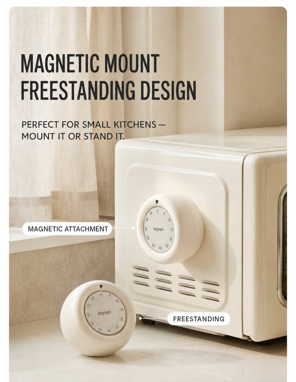Mechanical Magnetic Kitchen Timer for Cooking