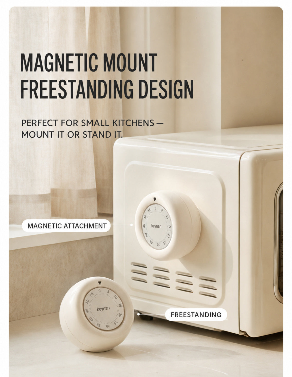 Mechanical Magnetic Kitchen Timer for Cooking