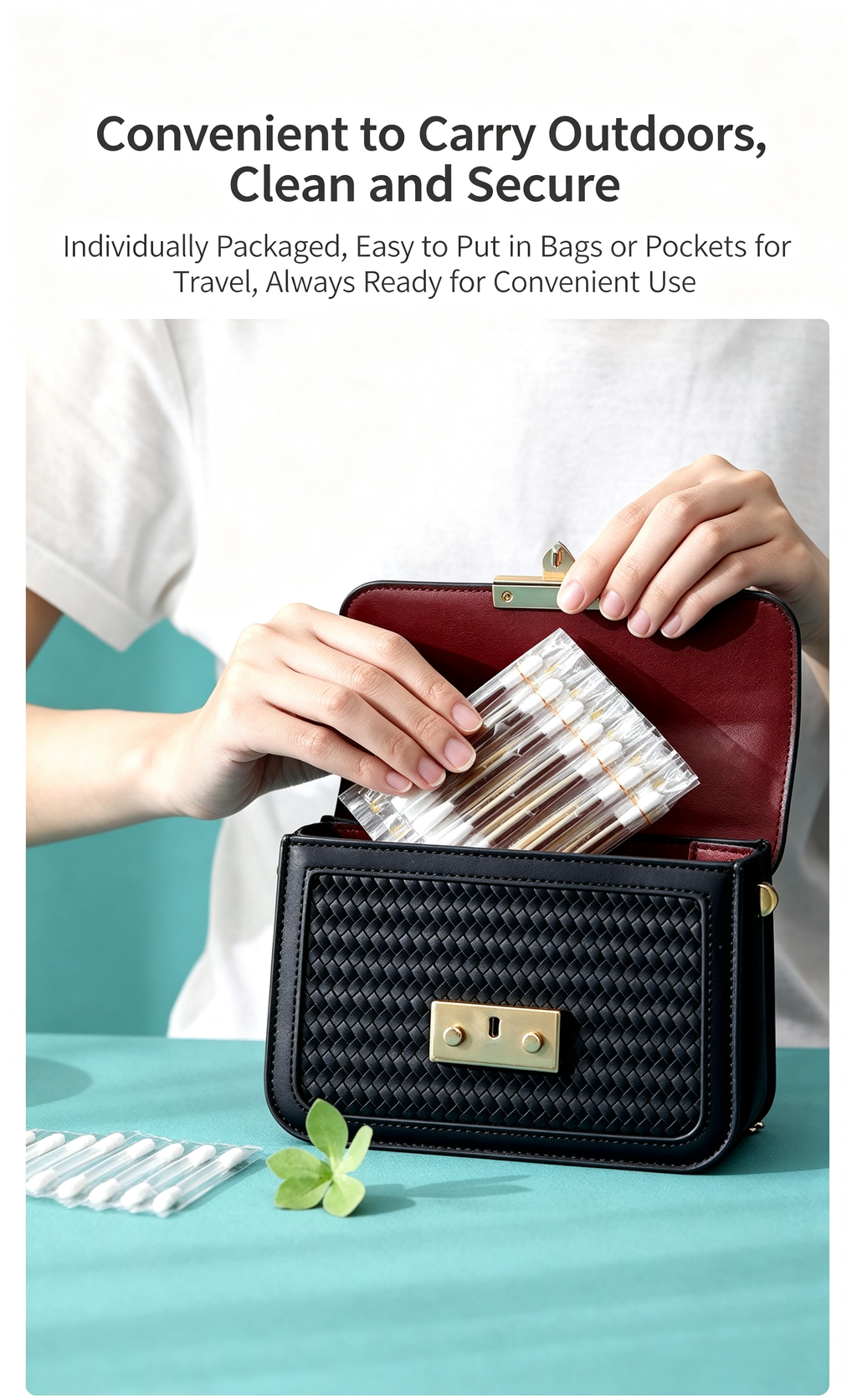 Portable Double-Ended Iodine Alcohol Disinfecting Swab Sticks