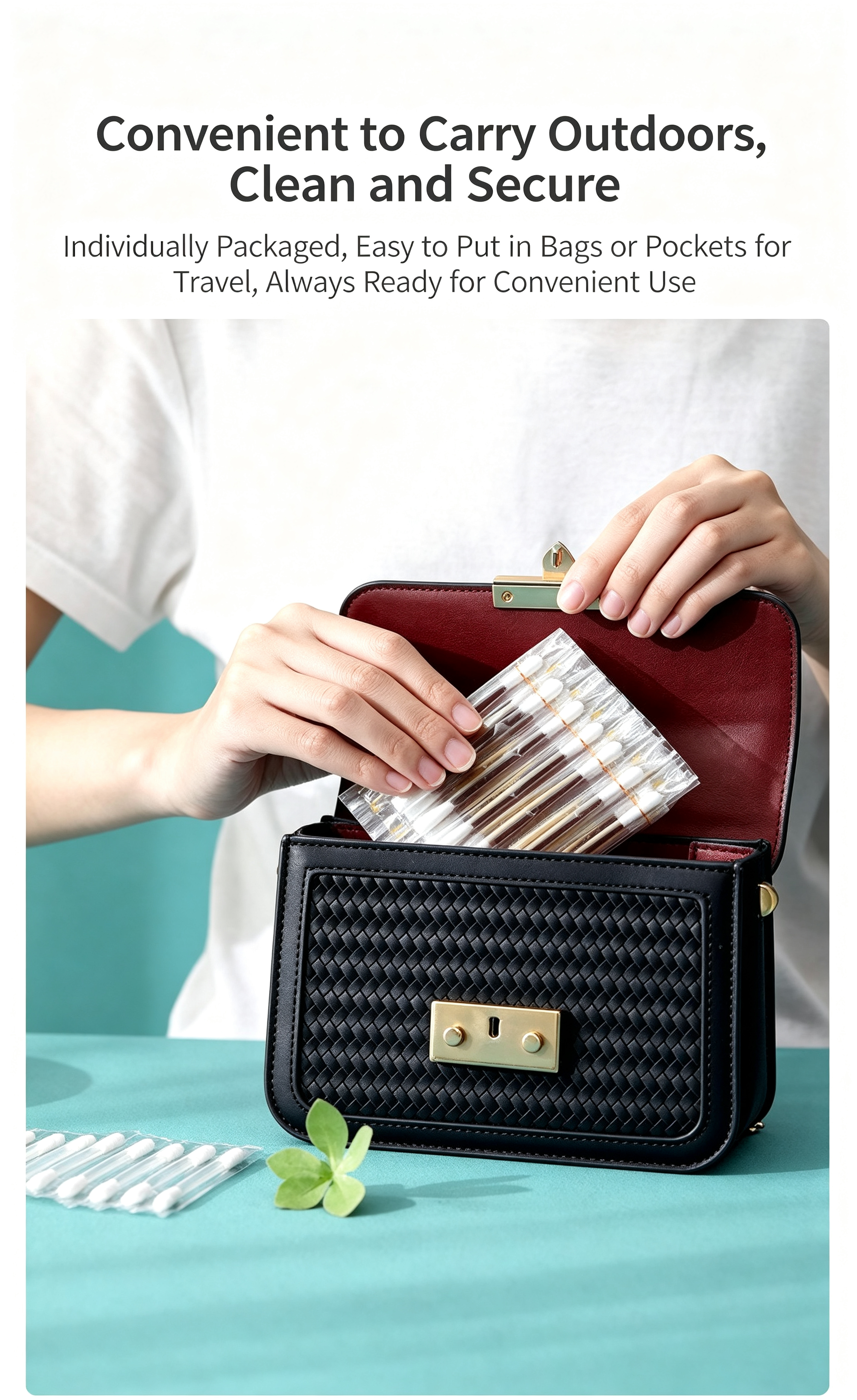 Portable Double-Ended Iodine Alcohol Disinfecting Swab Sticks
