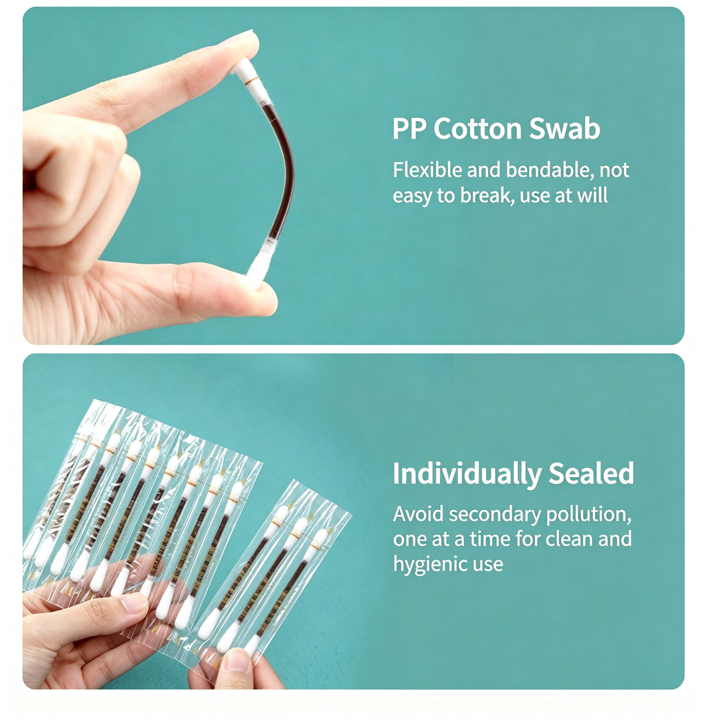 Portable Double-Ended Iodine Alcohol Disinfecting Swab Sticks