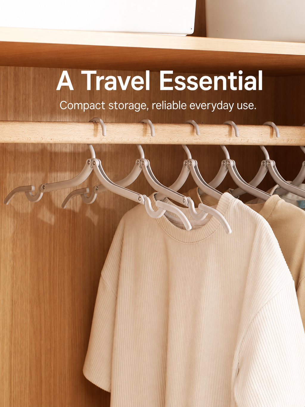 Travel hangers in wardrobe