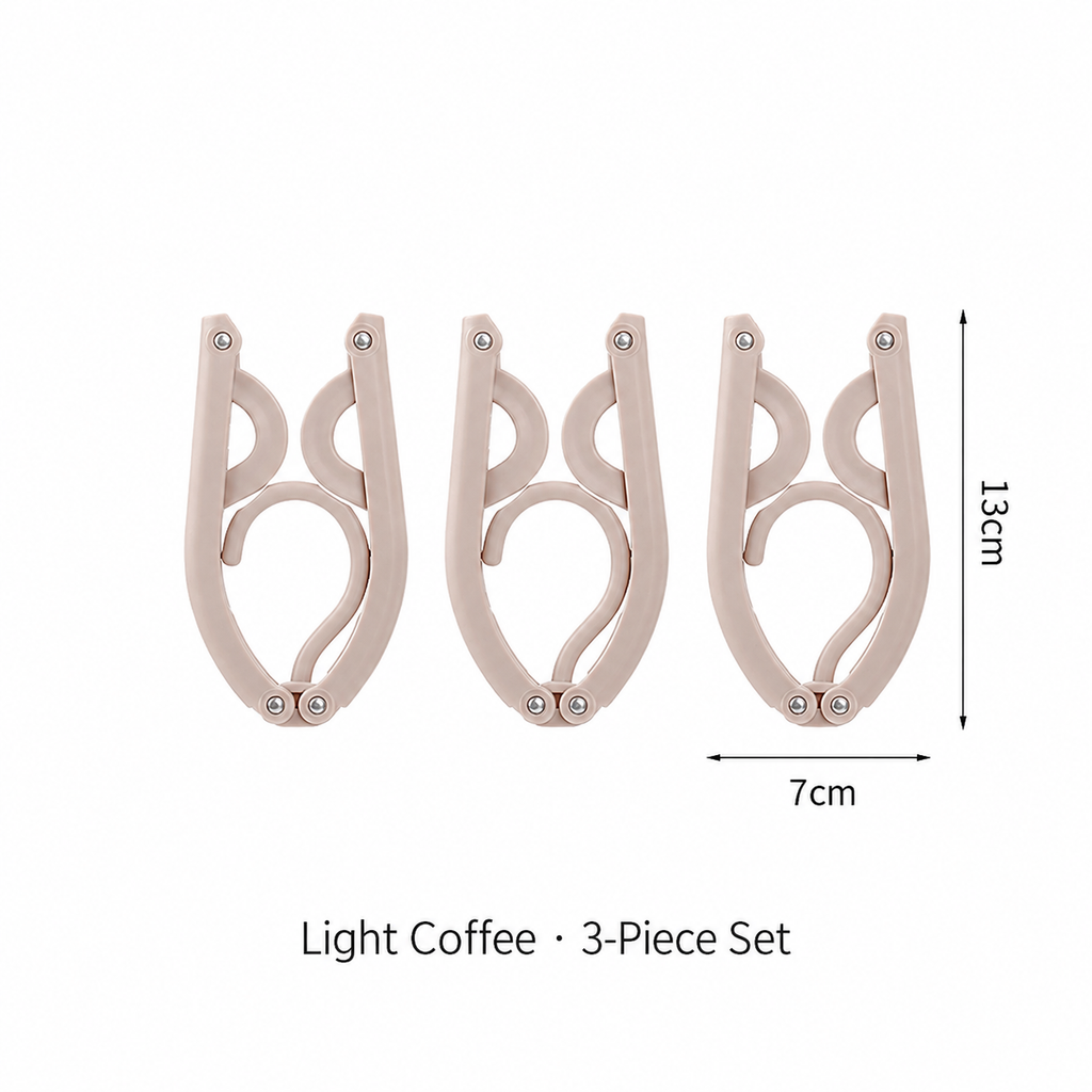 Light Coffee foldable hangers, 3-piece set