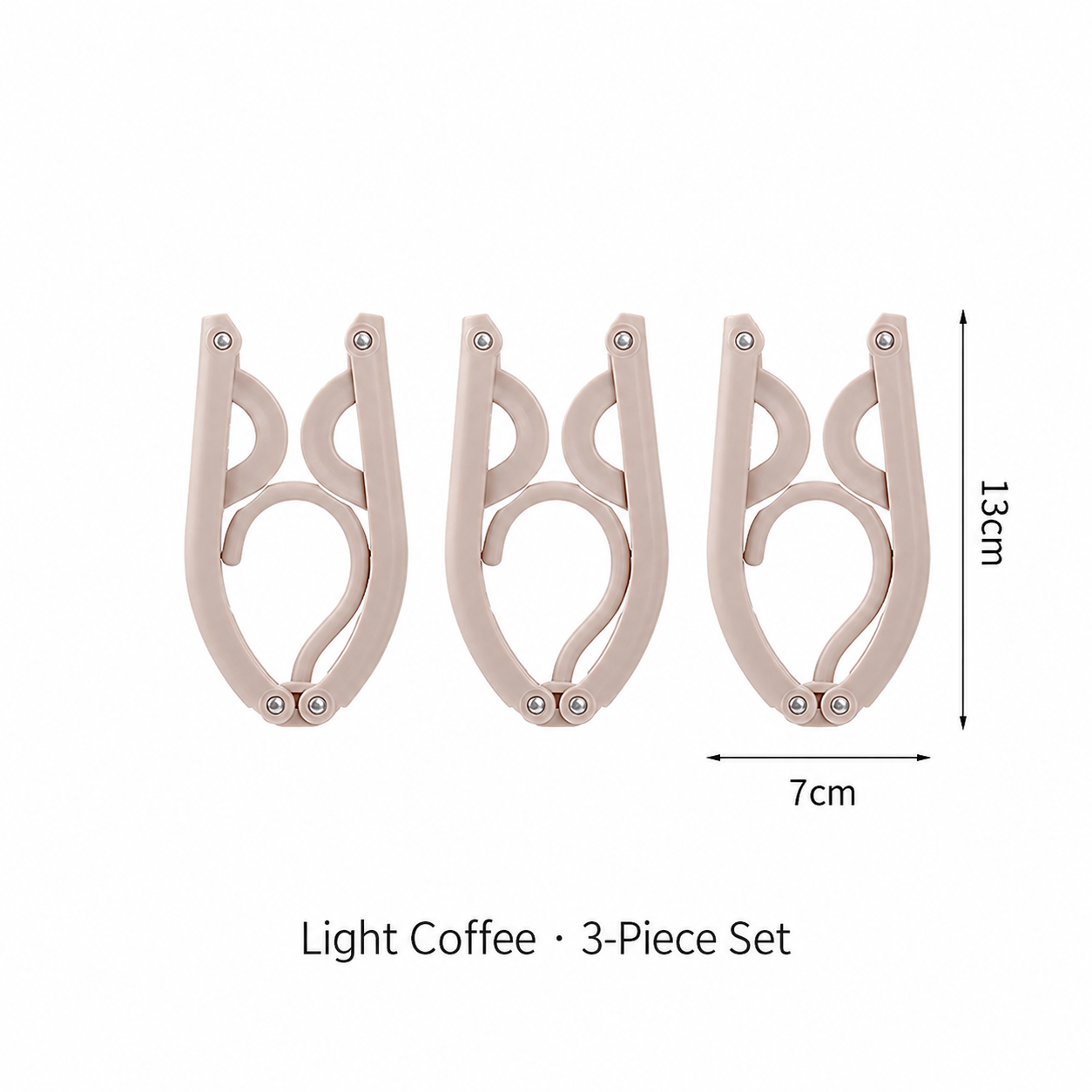 Light Coffee foldable hangers, 3-piece set
