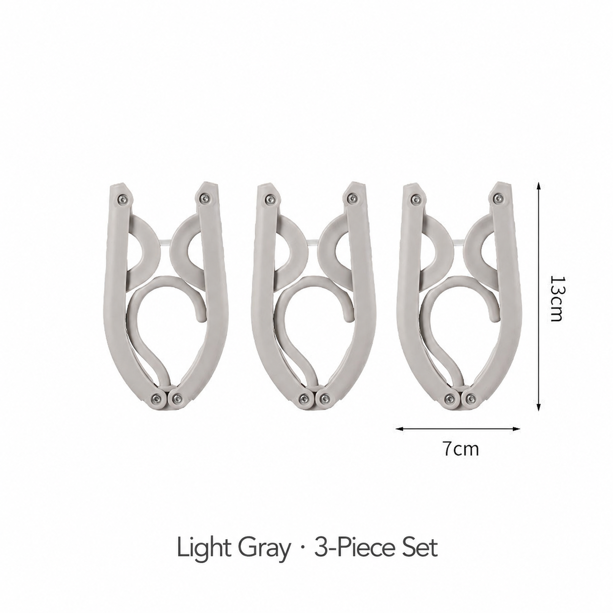 Light Gray foldable hangers, 3-piece set