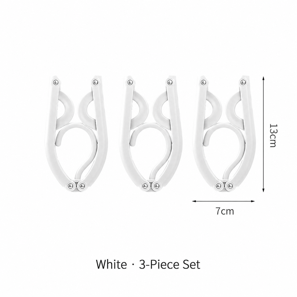 White foldable hangers, 3-piece set