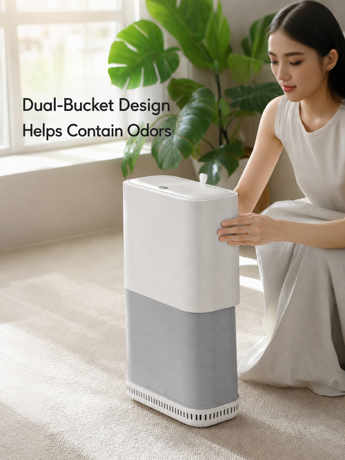 Dual-bucket trash bin design