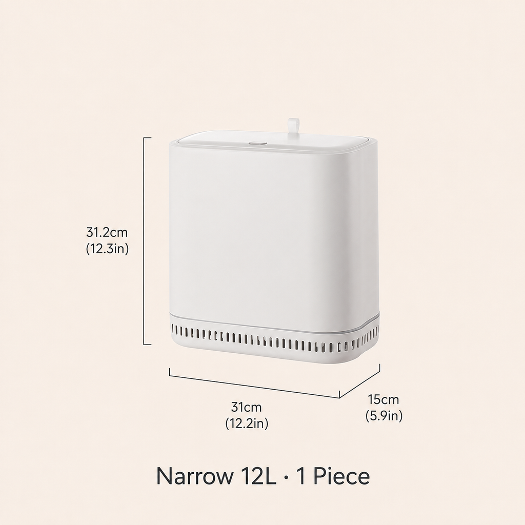 Narrow 12L trash bin, one piece
