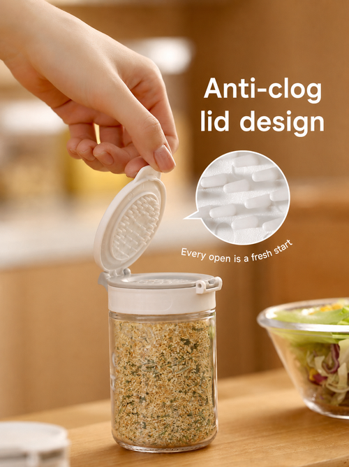 Dual-Lid Anti-Clog Seasoning Jars